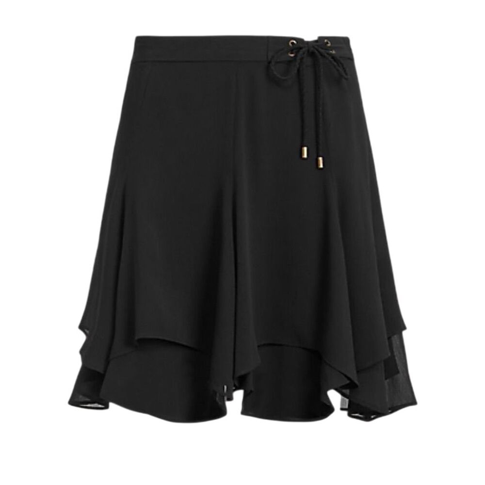 Ralph Lauren Women's Black A-Line‎ Midi Skirt Size 00 Layered Design